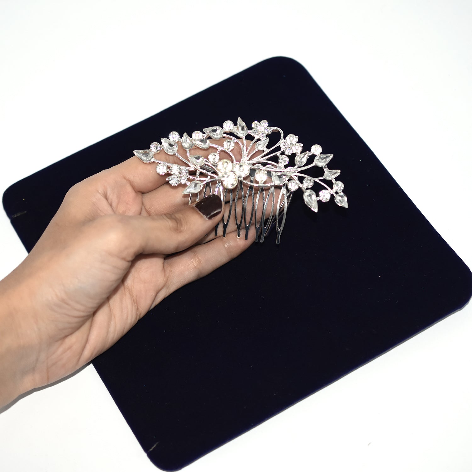 Silver Color Pearl Rhinestone Wedding Hair Bridal Headpiece