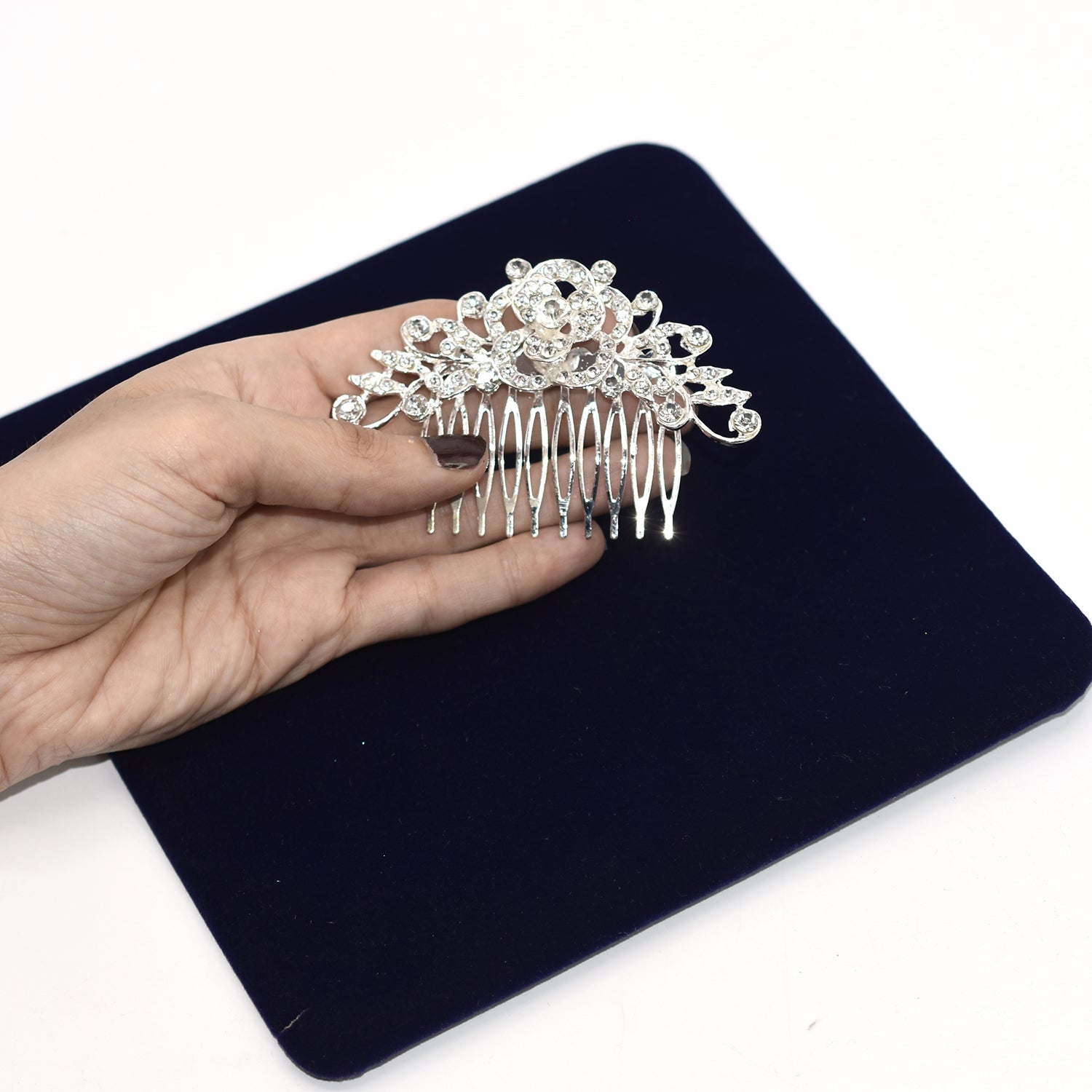 Silver Color Pearl Rhinestone Wedding Hair Bridal Headpiece