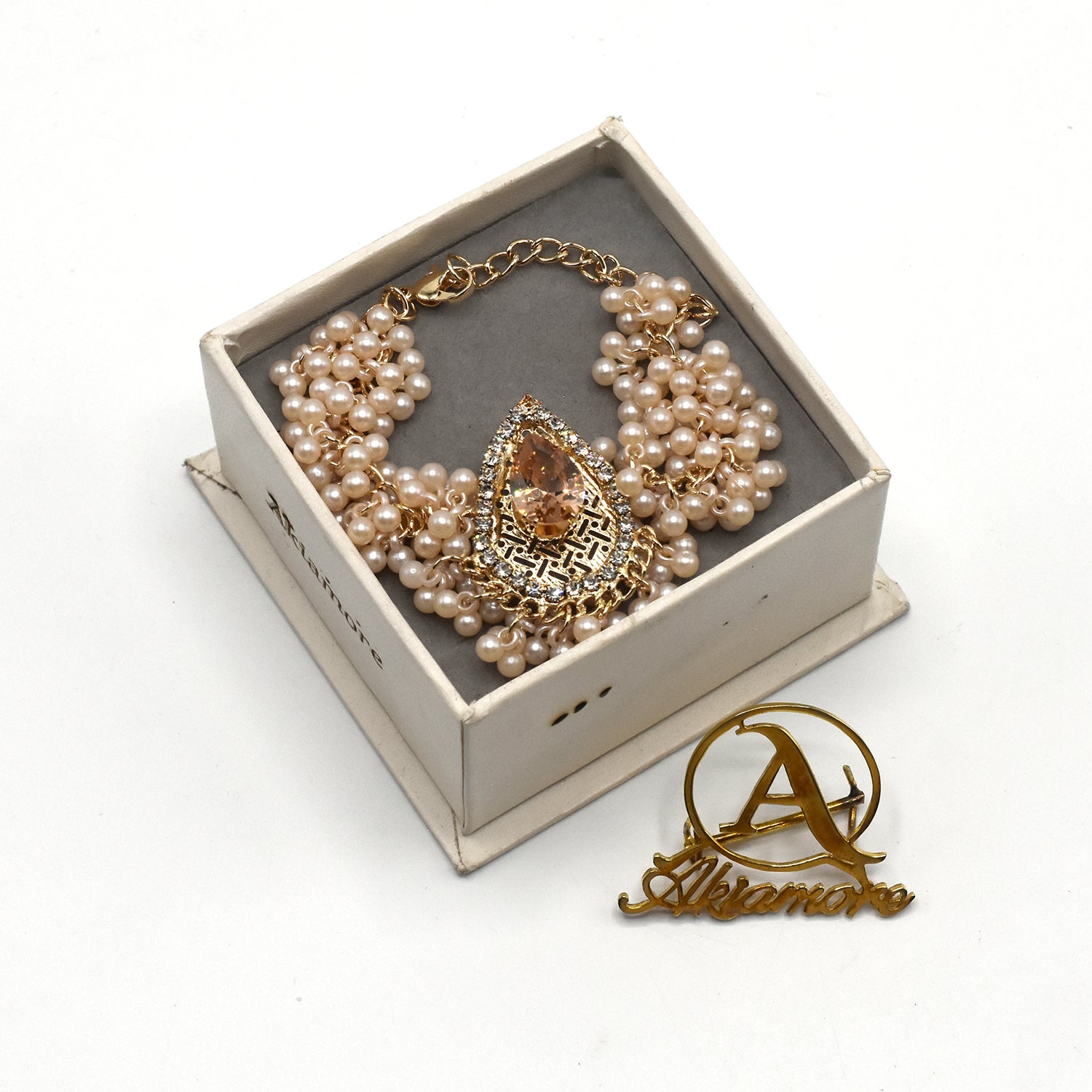 Sterling Golden and Rose Gold Silver Ladies Cubic Zirconia Tennis Bracelet