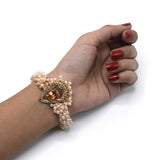 Sterling Golden and Rose Gold Silver Ladies Cubic Zirconia Tennis Bracelet
