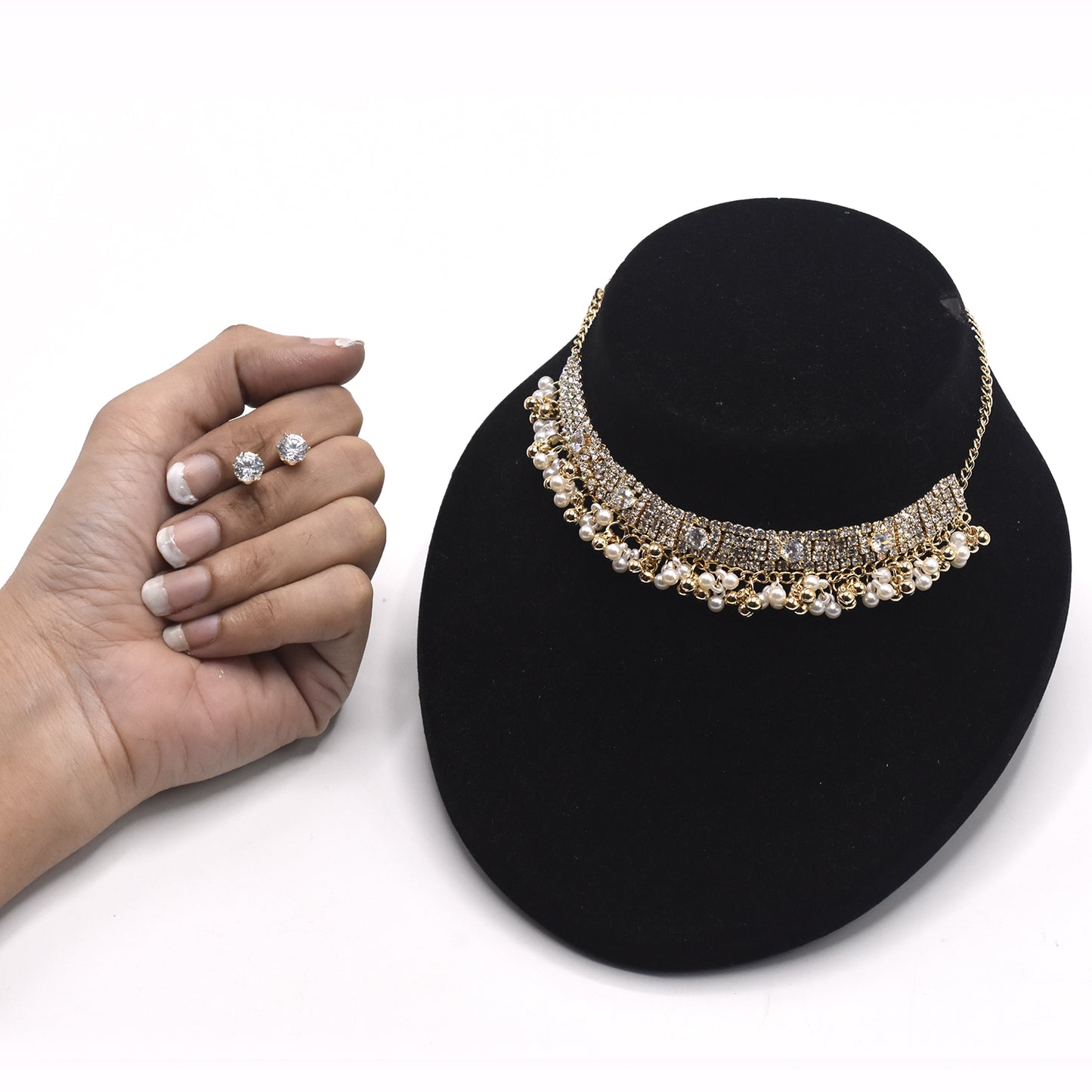 Wedding Prom Jewelry Crystal Rhinestone  Necklace & Earring Set