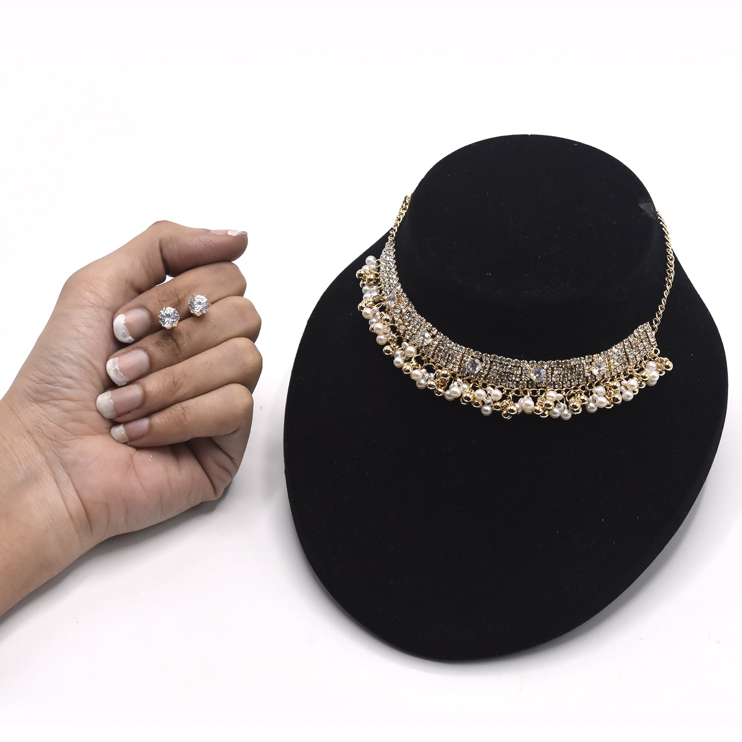 Wedding Prom Jewelry Crystal Rhinestone  Necklace & Earring Set