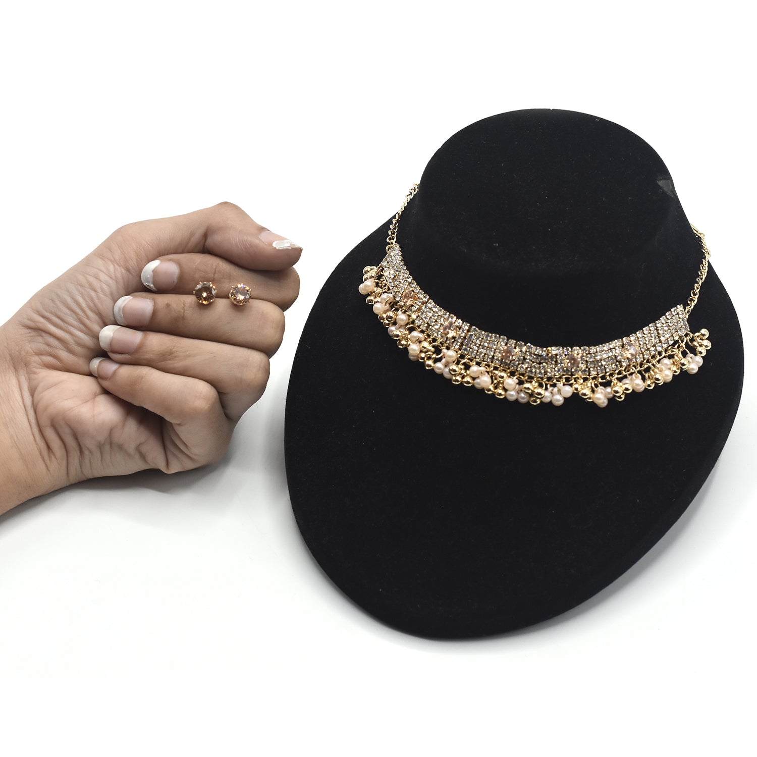 Wedding Prom Jewelry Crystal Rhinestone  Necklace & Earring Set