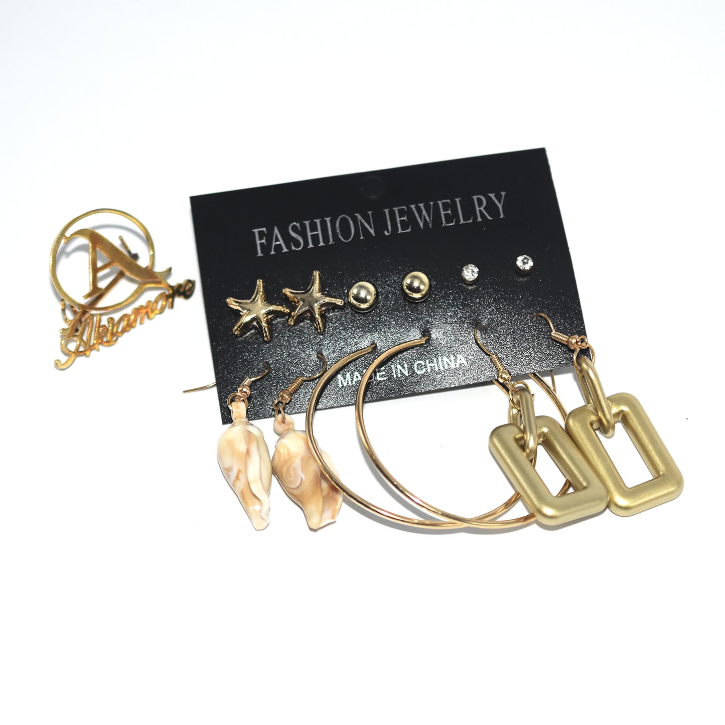 3 Pair Earrings Customize  Earrings Hoop Bamboo Style Personality Earrings With Heart-shaped design