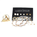 3 Pair Earrings Customize  Earrings Hoop Bamboo Style Personality Earrings With Heart-shaped design