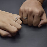 Silver new jewelry fashion woman man opening gift anniversary wedding engagement couple cubic zirconia ring