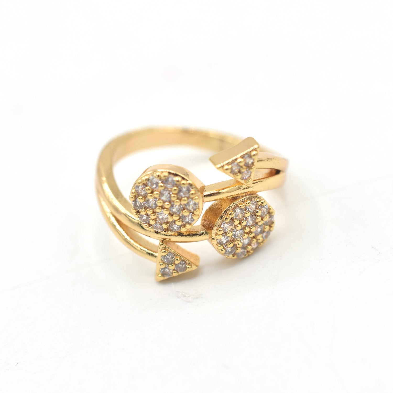 Women's Zircon Adjustable Rings Electroplate Gold Rose Golden Lovely Korean style Quality Fine Rings fgfrgdf1m-2