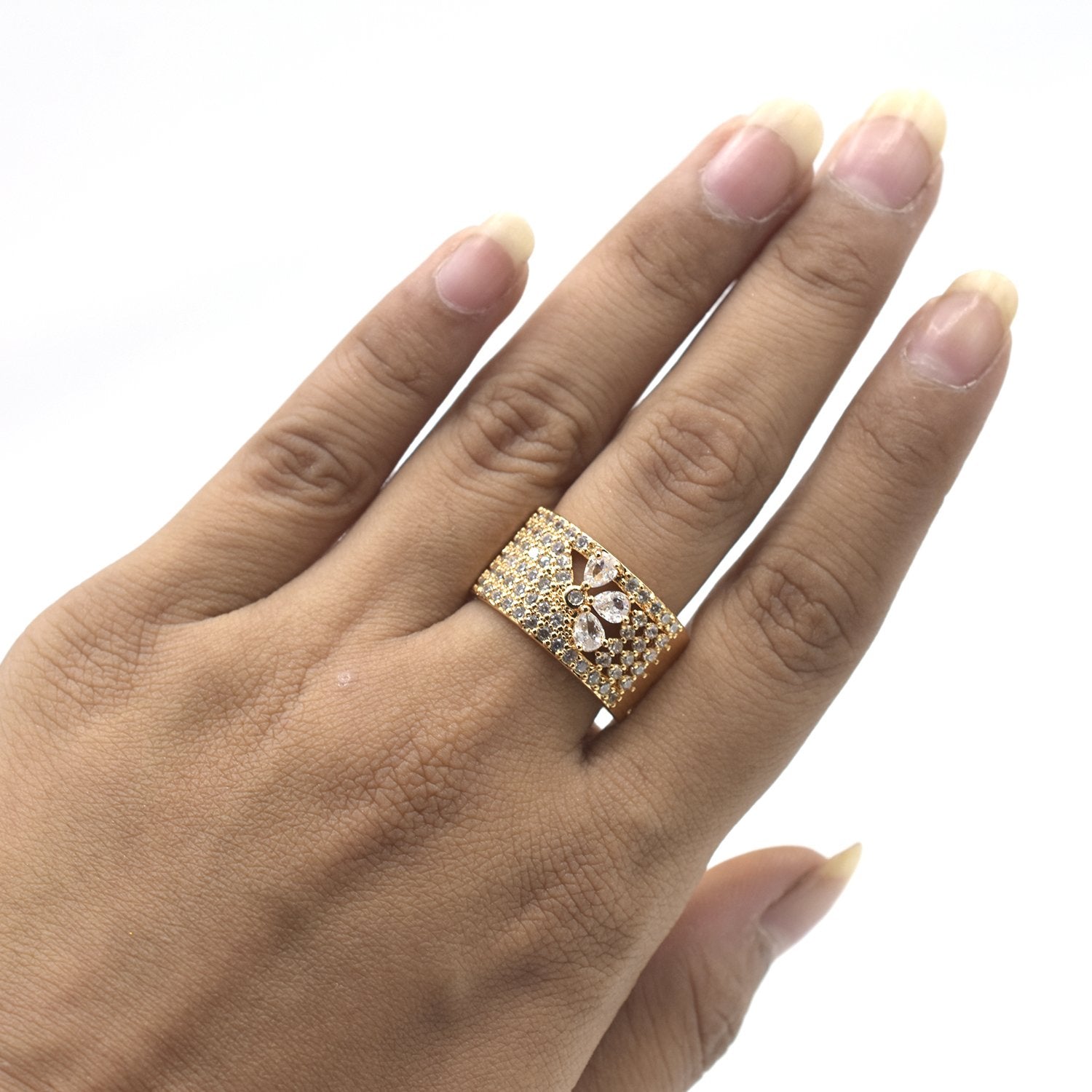 2020 Gold Zircon Rings For Women Opening Adjust Finger Ring Ladies Golden Wedding Rings Women Silvery Jewelry Ring Gifts fgfrmif1j-b