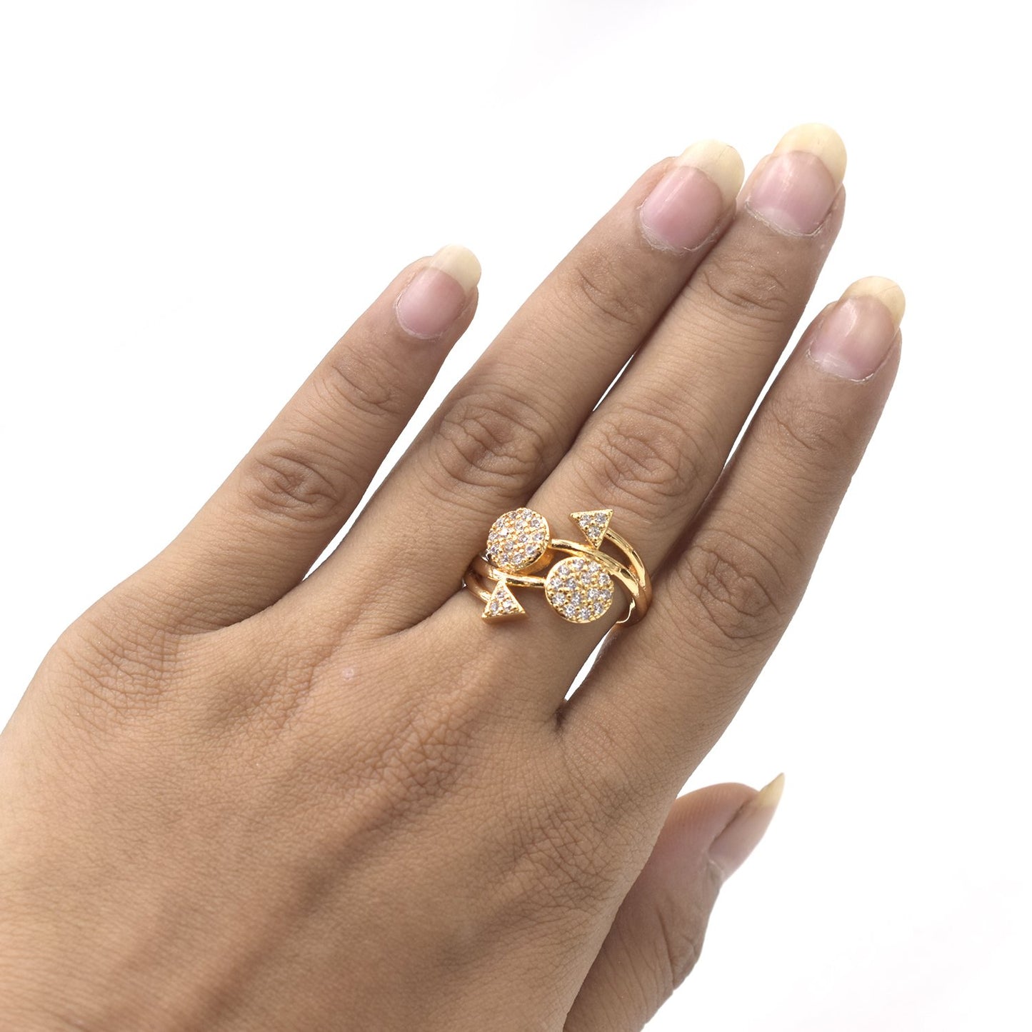 Women's Zircon Adjustable Rings Electroplate Gold Rose Golden Lovely Korean style Quality Fine Rings fgfrgdf1m-2