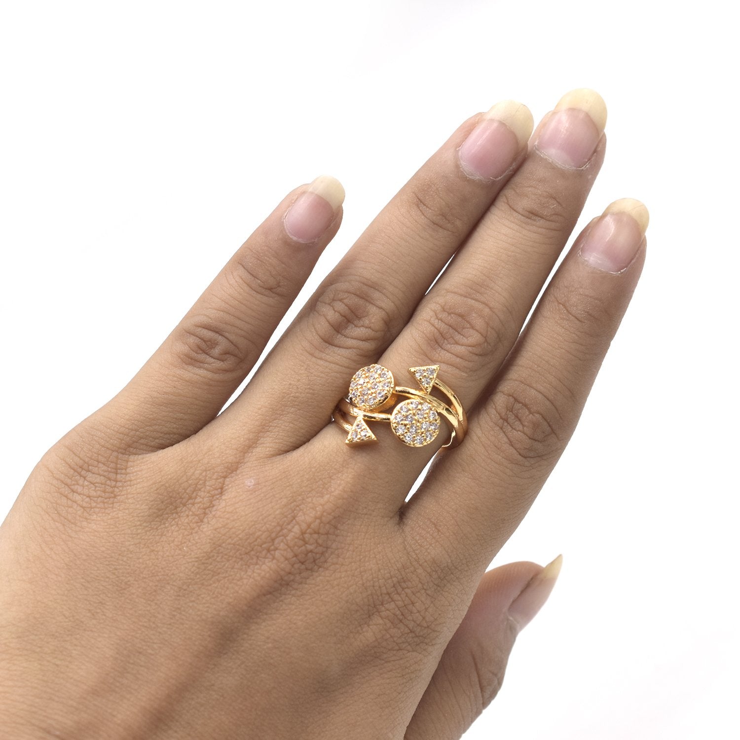 Women's Zircon Adjustable Rings Electroplate Gold Rose Golden Lovely Korean style Quality Fine Rings fgfrgdf1m-2