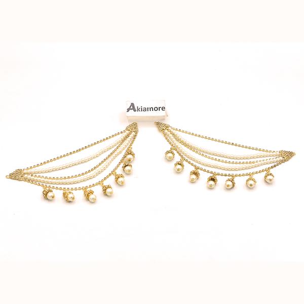 2021 Indian Jewelry Sahara Earring link Headdress Women Antique Gold Pearl Tassel Earrings With Long Sahara Chain egfrcrb9g-1