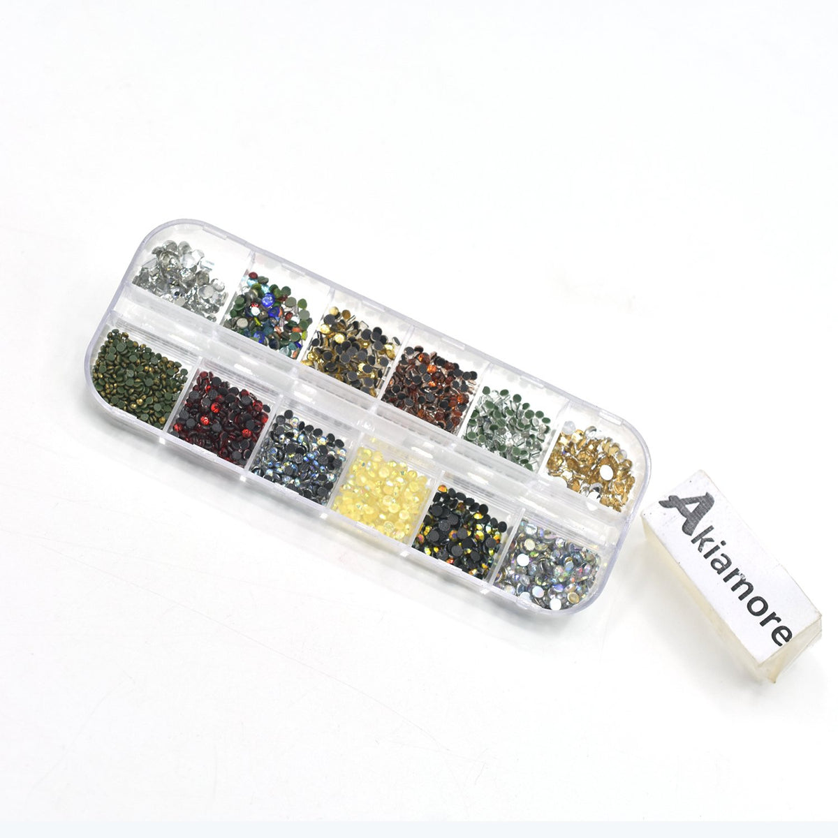 Rhinestones Nail Decoration Round Colorful Glitters With Hard Case DIY Nail Art Decorations ntfrmir2e-1