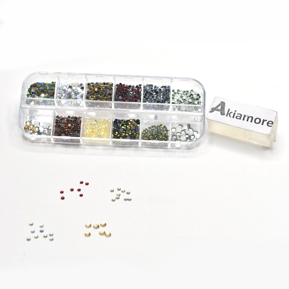 Rhinestones Nail Decoration Round Colorful Glitters With Hard Case DIY Nail Art Decorations ntfrmir2e-1