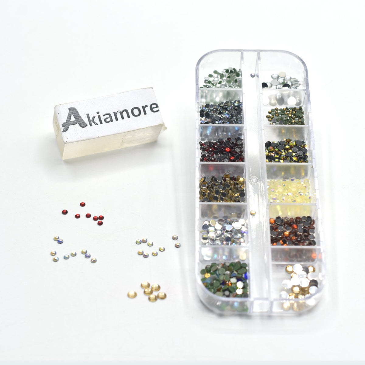 Rhinestones Nail Decoration Round Colorful Glitters With Hard Case DIY Nail Art Decorations ntfrmir2e-1