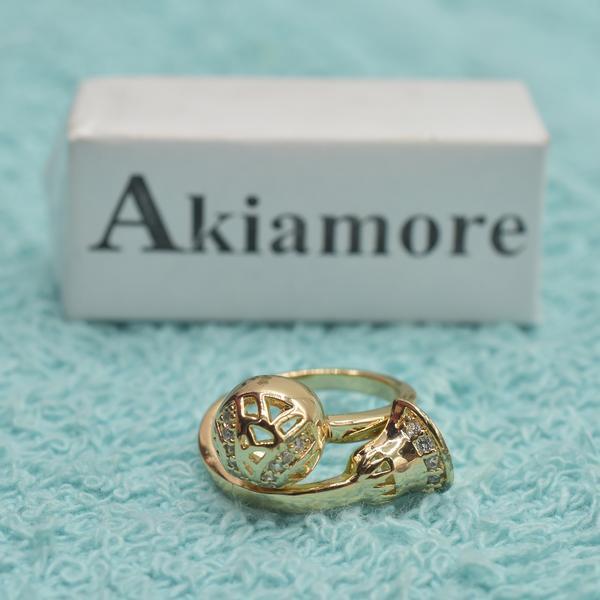 Golden Finger Ring for Women Peace Symbol Party Rings fgfrgdf1m-1