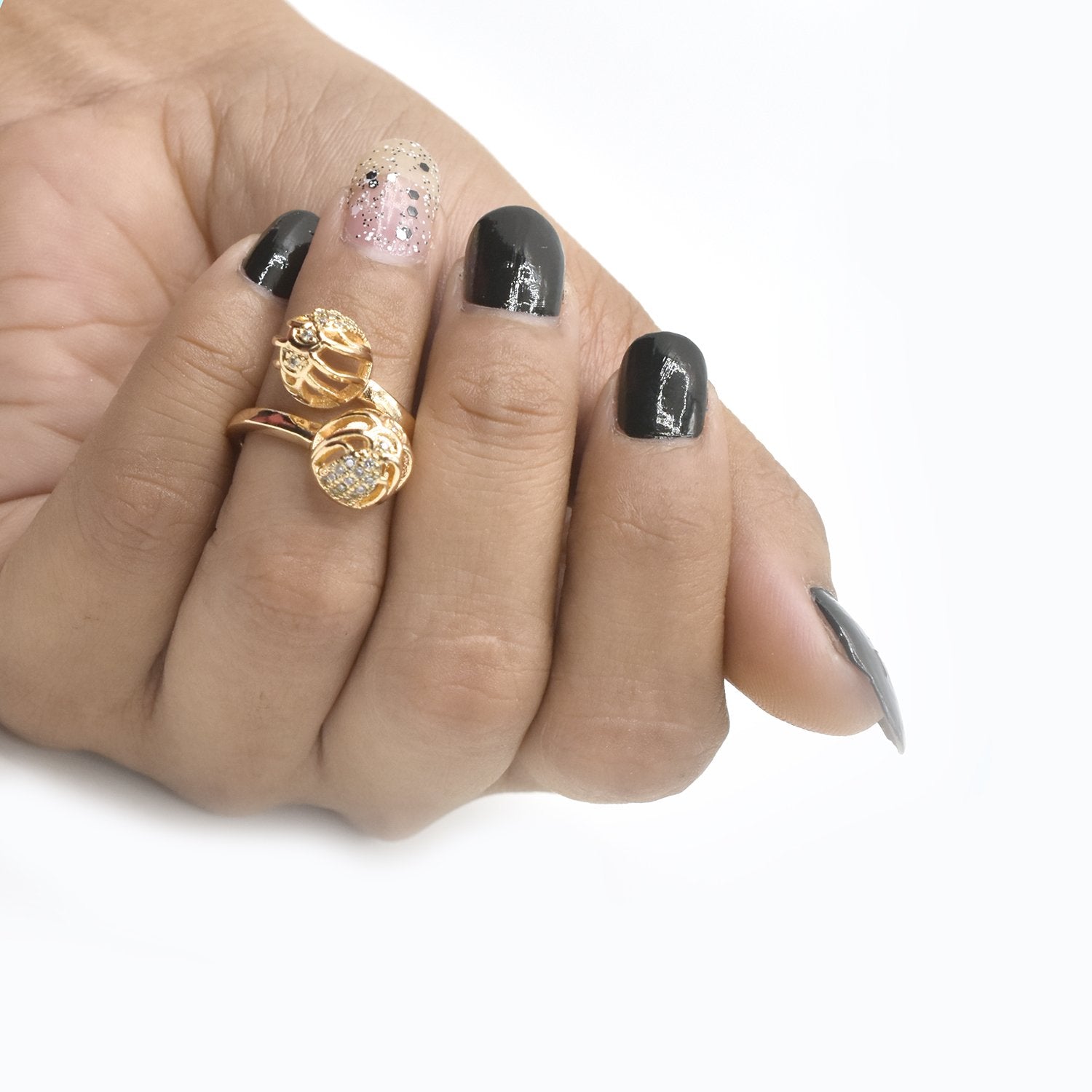 Golden Finger Ring for Women Peace Symbol Party Rings fgfrgdf1m-1