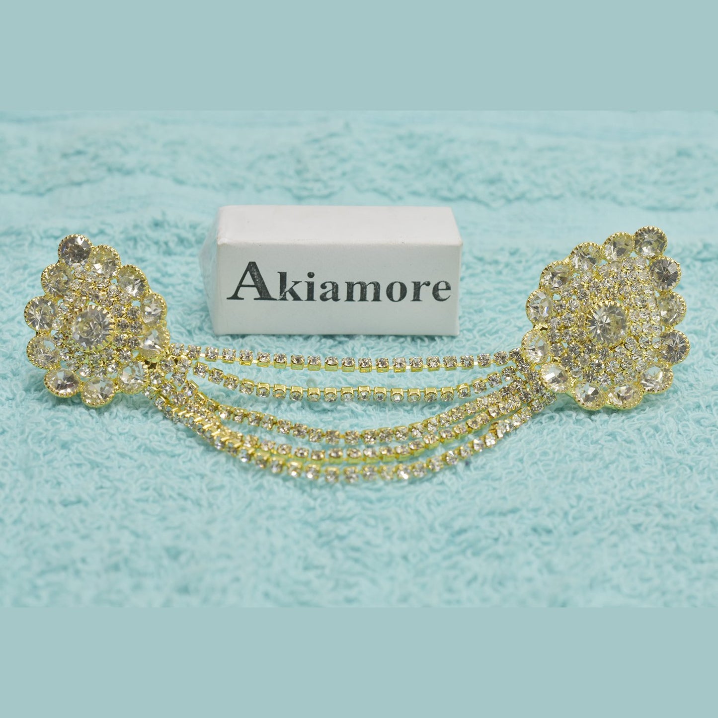 Rhinestone Flower  Full Finger Rings for Women Gold Chian Link Double Armor Ring fgfrgdf1f-1