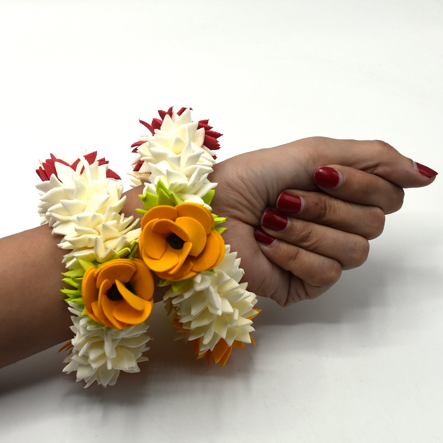 Artificial Gajra Flower Kangan Bangles.  knfrode3c-b