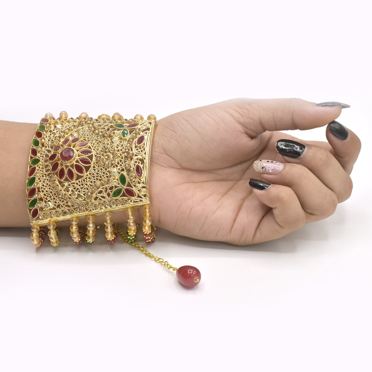 Gold Plated HAND KALAI BRIDAL BRACELET For Girls btfrrna4d-4