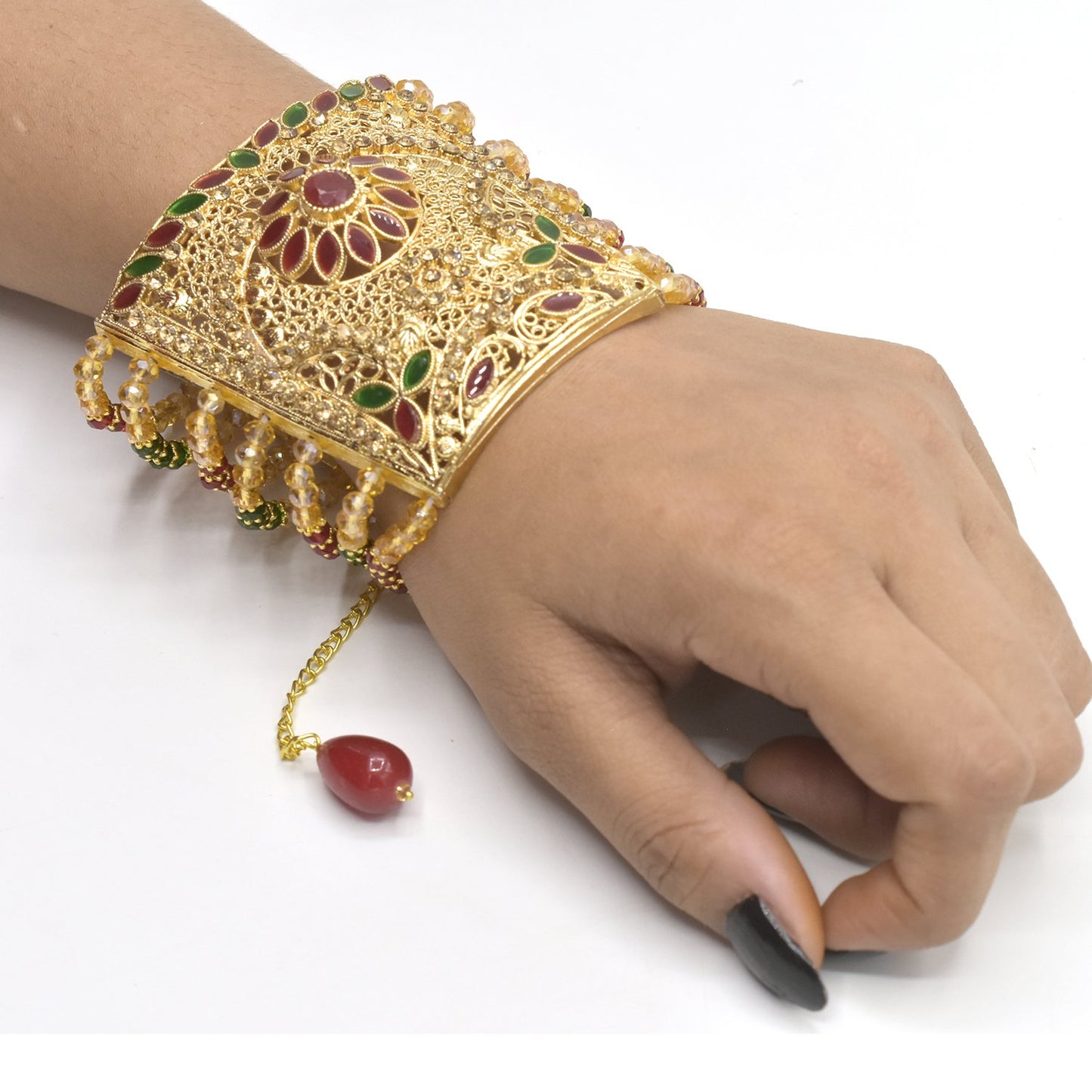 Gold Plated HAND KALAI BRIDAL BRACELET For Girls btfrrna4d-4