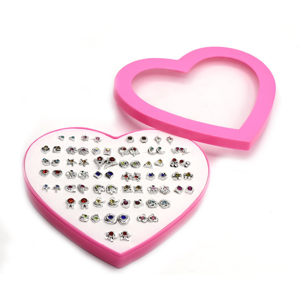 36 pairs Mixed Styles Rhinestone Flower Geometric Animal Crystal Plastic Small Stud Earrings Set For Women Girls Jewelry