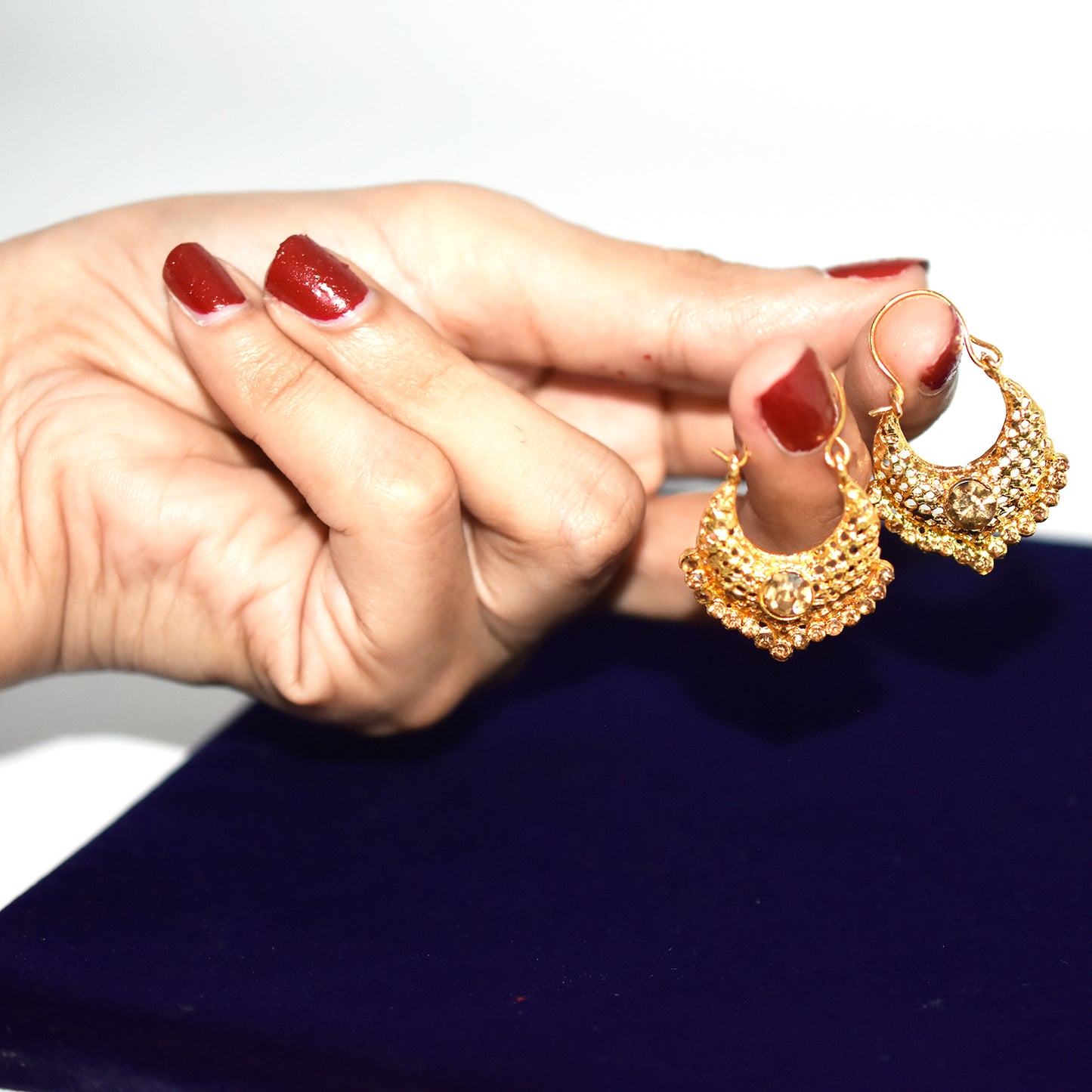 Indian Gold Piercing Earrings egfrgdb1j-b
