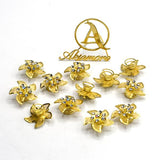 12 pcs Hair Golden Hair Stone Flower Design  Rhinestone Wedding Bridal Hairpins forz Women Barrette Crystal  hbfrgdd2c-1