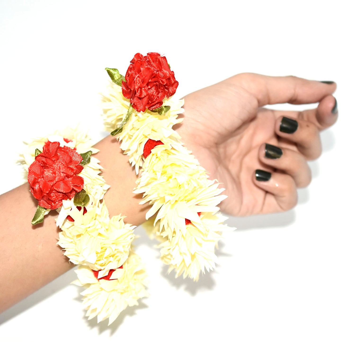 Artificial Gajra Flower Kangan Bangles.  knfrode3c-b