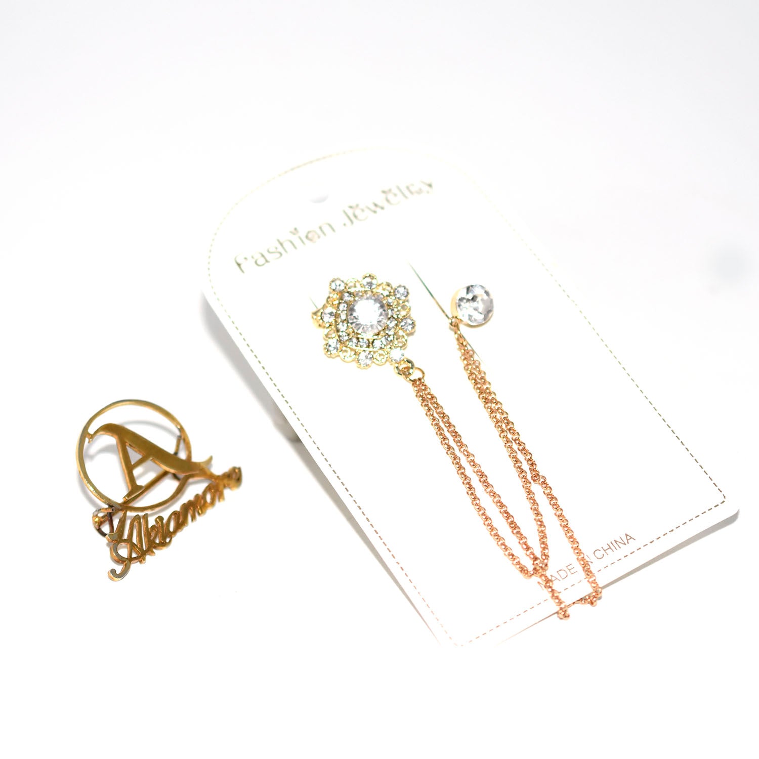 2021 Stylish open crystal Brooch Pins Metal Chain Corsage British Suit Badge bcfrgdd5y-3