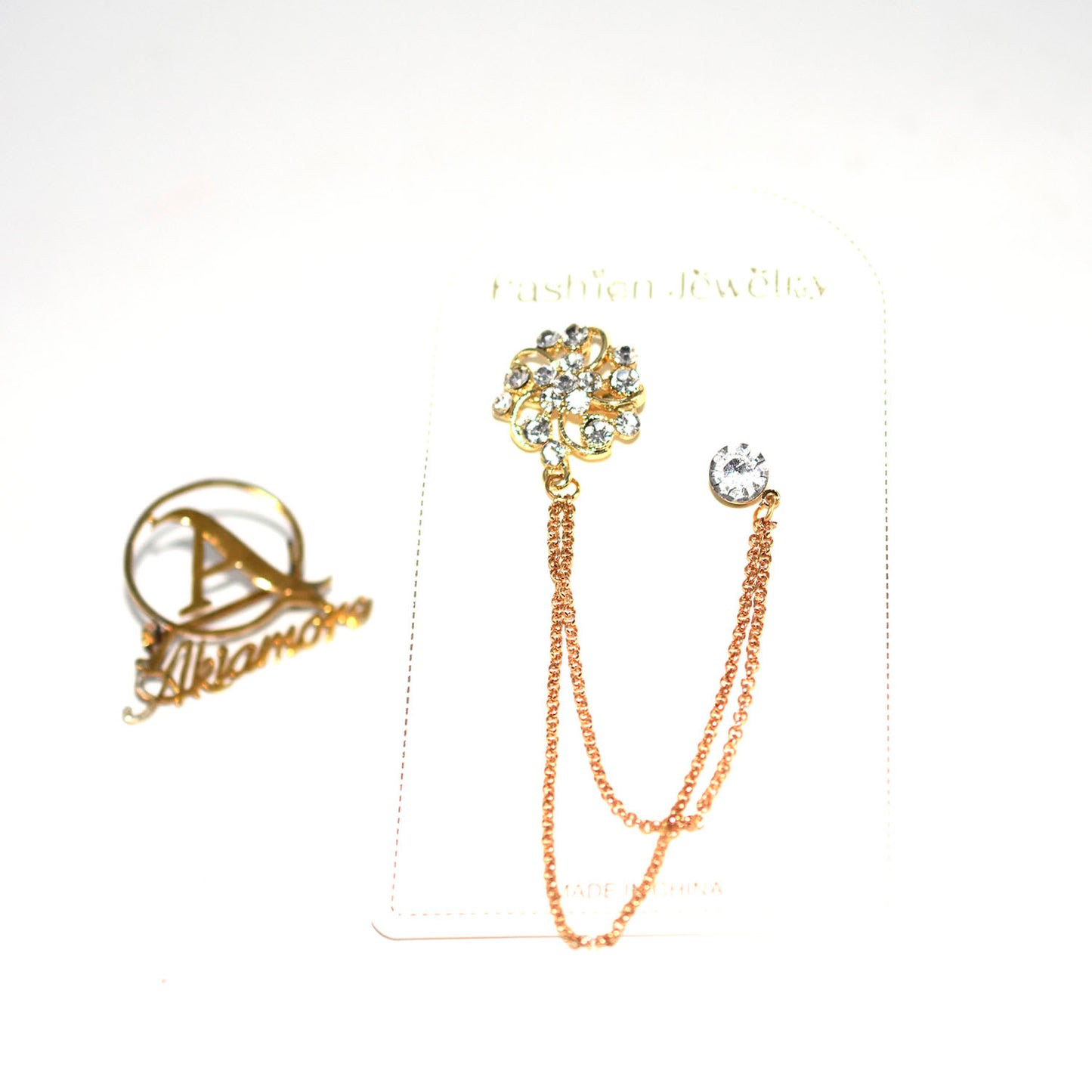 2021 Stylish open crystal Brooch Pins Metal Chain Corsage British Suit Badge bcfrgdd5y-3