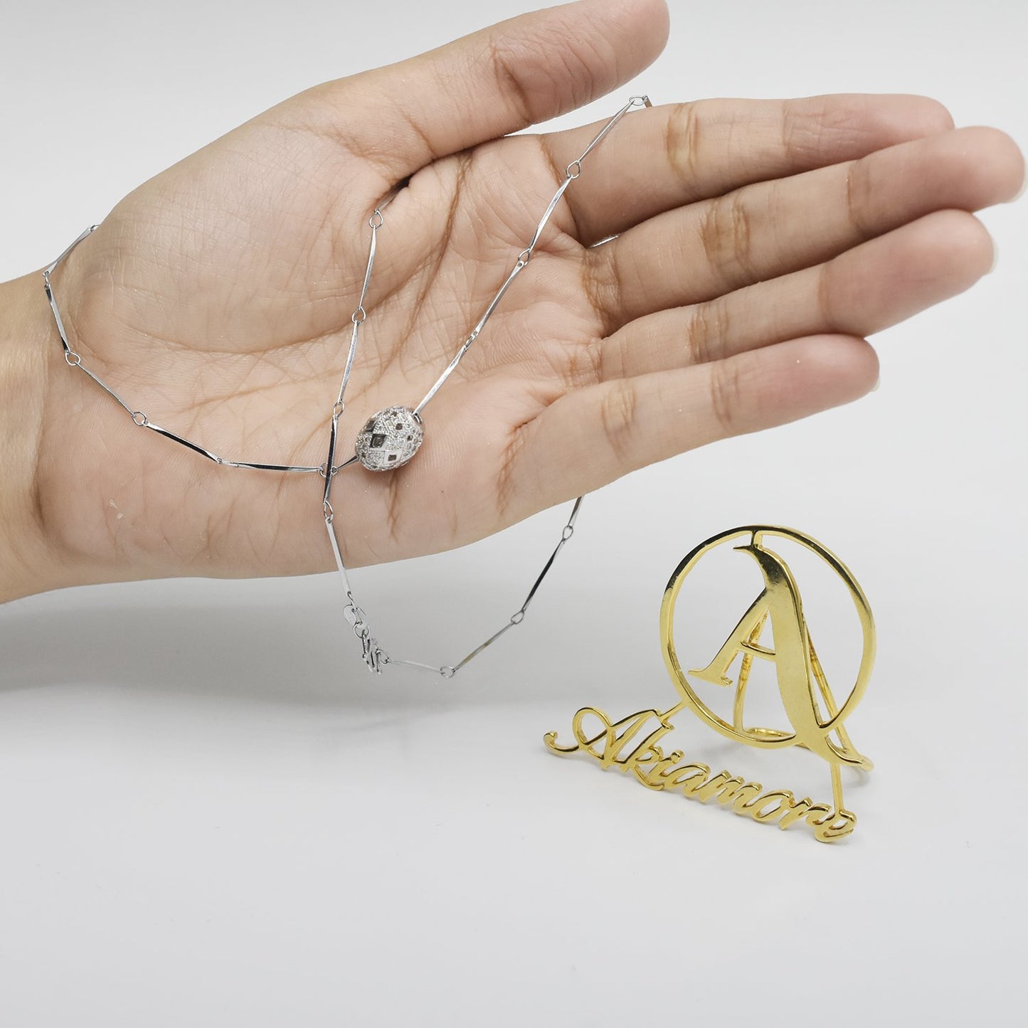 GIVA Classic Silver and golden Zircon Pendant With Chain nkfrsra4j-6