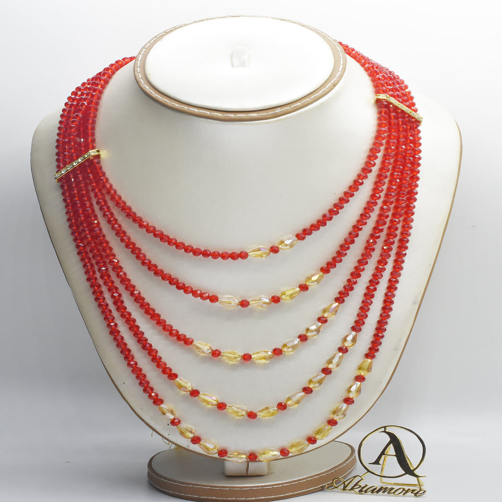 famous fashionable red pearl cyrstal mala