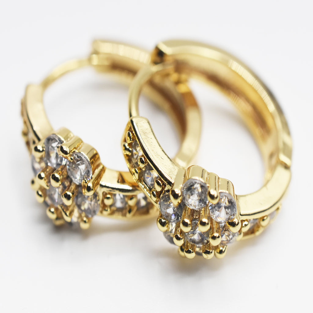 Elegant Luxury Jewelry Women Hoop Earrings Gold Flower Earrings Unique Design Circle Ear Rings For Lady egfrgdb3l-b