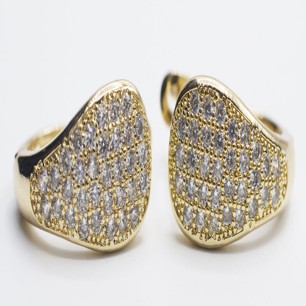 Indian Jewelry Luxury Designer Gold Earrings Cubic Zirconia Small Hoop Earrings for Women egfrgdb3l-g