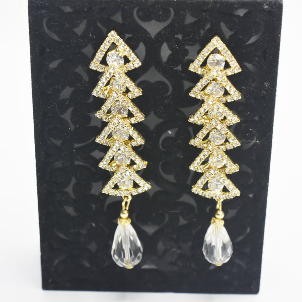 Long Tassel Rhinestone Earrings for Women Geometric Crystal Dangle Earrings Statement Jewelry egfrgdb4d-7