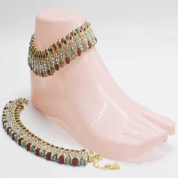 mahroon and green Latest Fashion Artificial Jewellery Collection anklets for Girl plfrrna2h-6