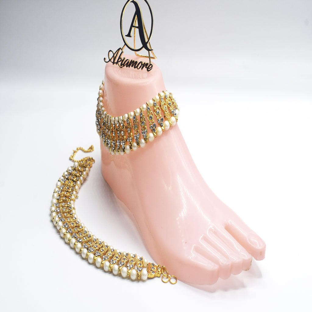 new stylish design pearls golden payal plfrpda3a-a