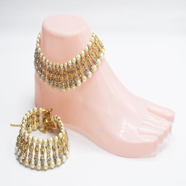 new stylish design pearls golden payal plfrpda3a-a
