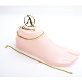 Hand Crafted Work Gold Plated Alloy Metal Plain Diamond Payal plfrgda3g-1