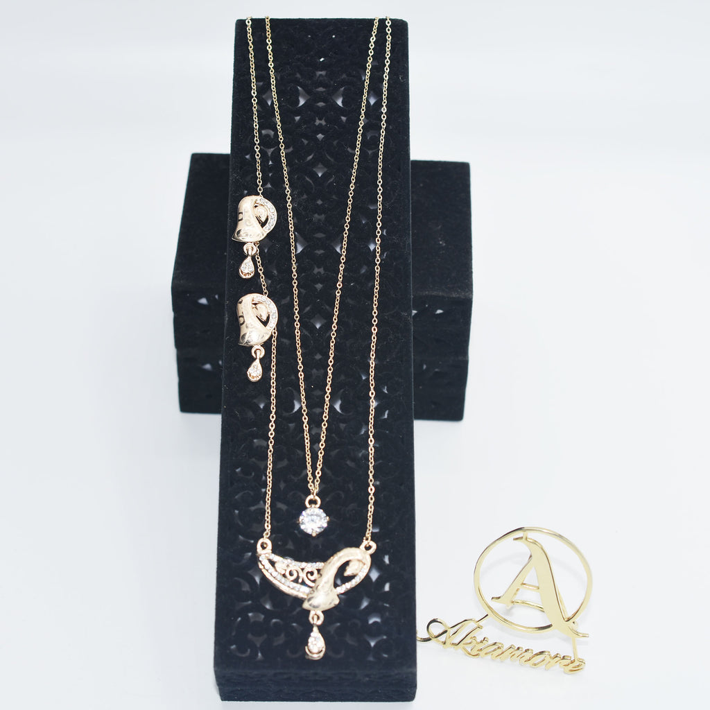 Fashion Jewelry Luxury Gold-color  Chain Necklace Earrings Jewelry Sets jtfrgda2a-4