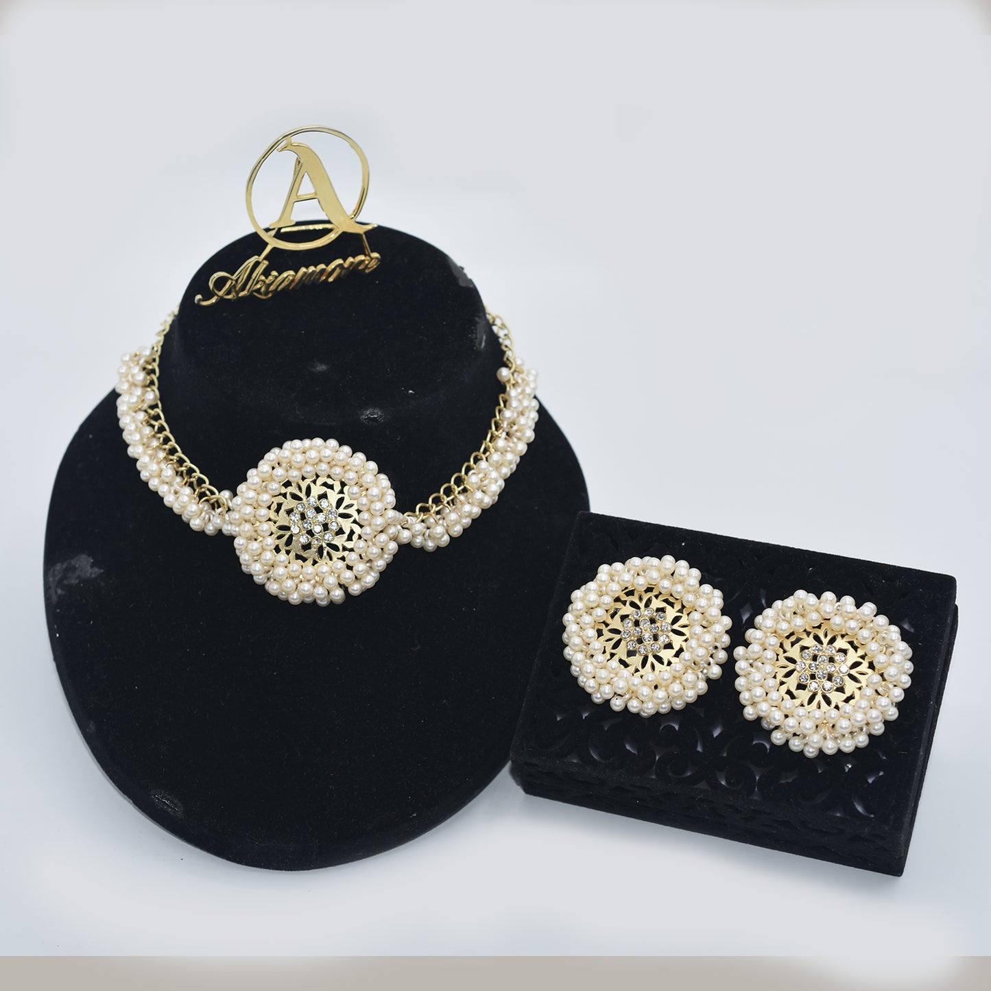 3pcs/set Jewelry Sets Women Elegant Waterdrop Rhinestone Pendant Necklace Hook Earrings Wedding Party Jewelry Sets jtfrpna1j-7
