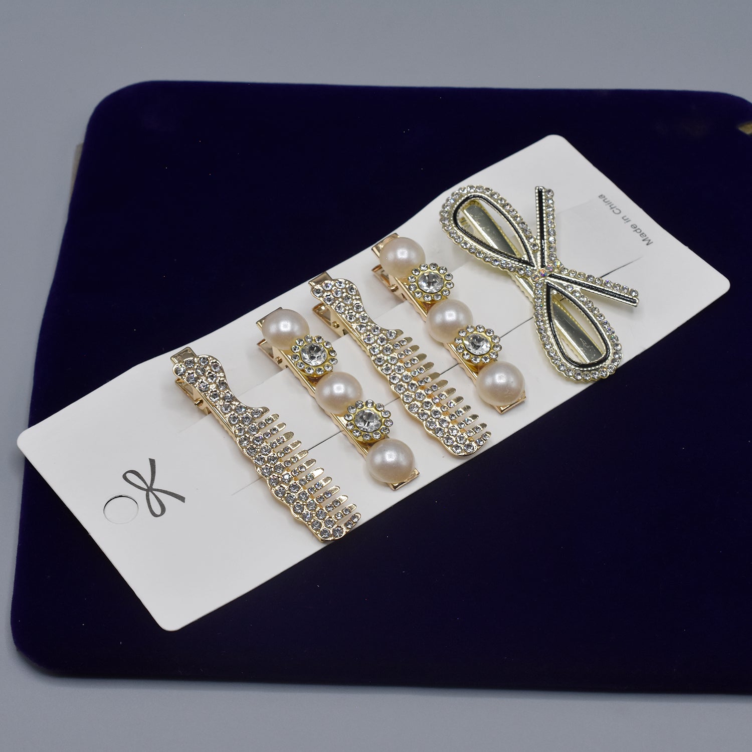 Gold Rhinestone Hair Clips 6/pcs set Hair Accessories   cpfrpwc3j-o