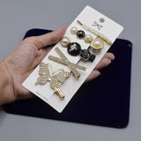 Gold Rhinestone Hair Clips 6/pcs set Hair Accessories   cpfrpwc3j-o