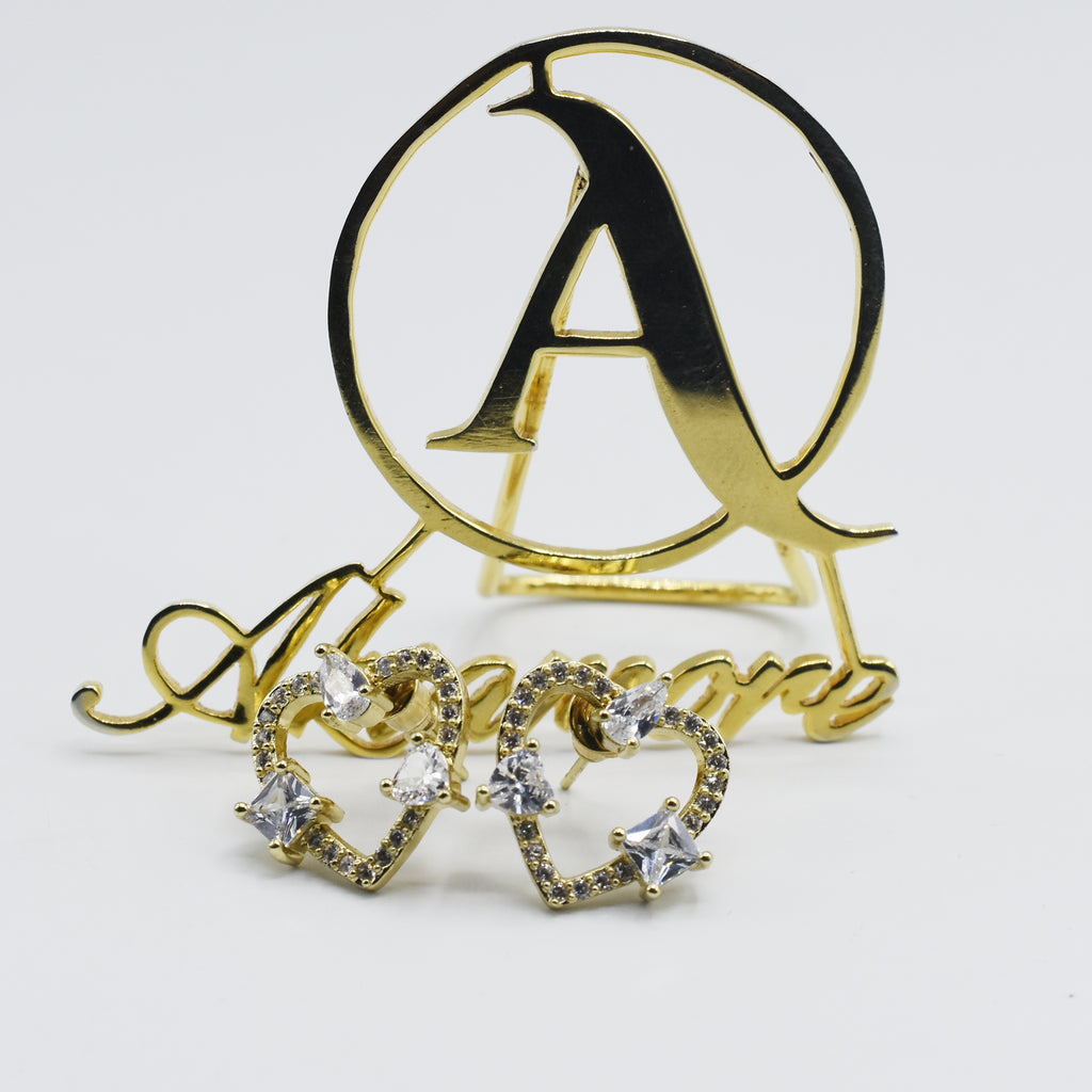 Drop Earrings for Women's earrings Gold Color Earring With Heart Zircon Luxury Jewelry for Wedding Party egfrsrb5g-9