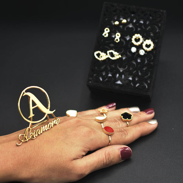 Pack oF 5 Rings and Earings Set For Women egfrgdc3a-1