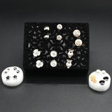 12 Pair/Set Fashion Women Round Shiny Rhinestone Crystal Flower Stud Earring For Lady's Mixed Ear Studs Jewelry Gift egfrsrc1h-1
