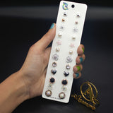 Fashion 12 pair/set Randum Earrings for Women Square Crystal Heart Stud Earrings for Women egfrsrc1i-1