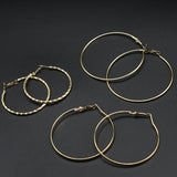 3 apir Golden New Fashion Round Dangle Drop Earrings for Women Geometric Round Heart Gold Earring egfrgdc2b-a