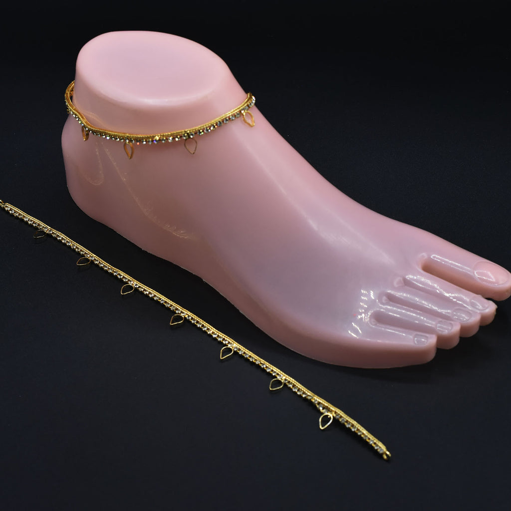 Pair  Anklet Girls/Women Payal Golden plfrgda3g-c