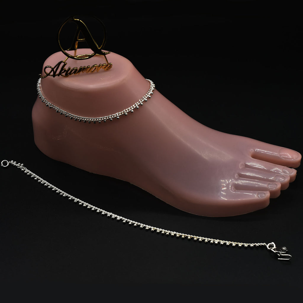 silver simple Anklet for girls plfrsra3g-b